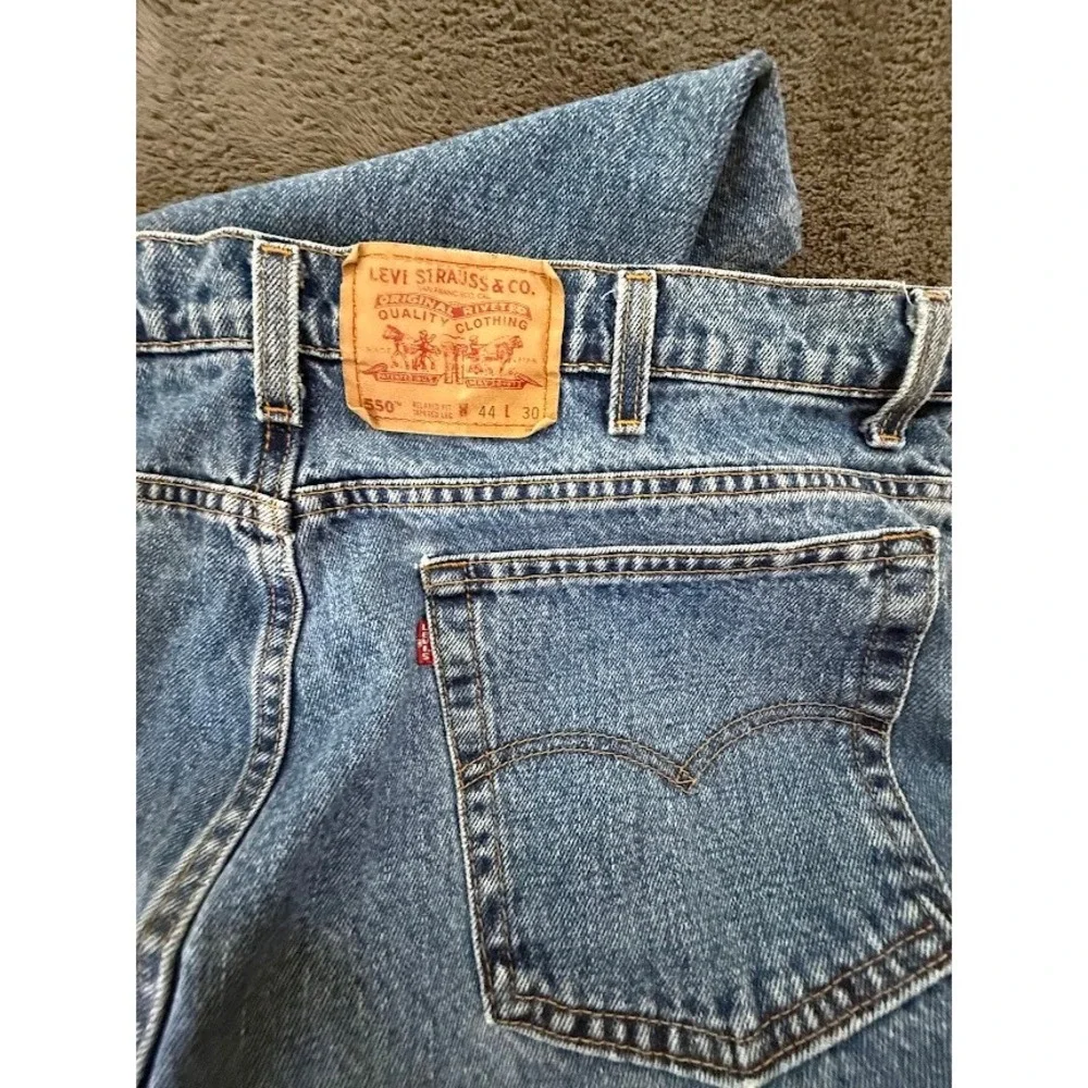 Vintage Levi's 550 Mens Blue Medium Wash Straight Leg‎ Denim Jeans 42x29